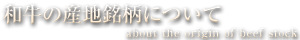 和牛の産地銘柄について