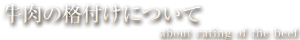 牛肉の格付けについて